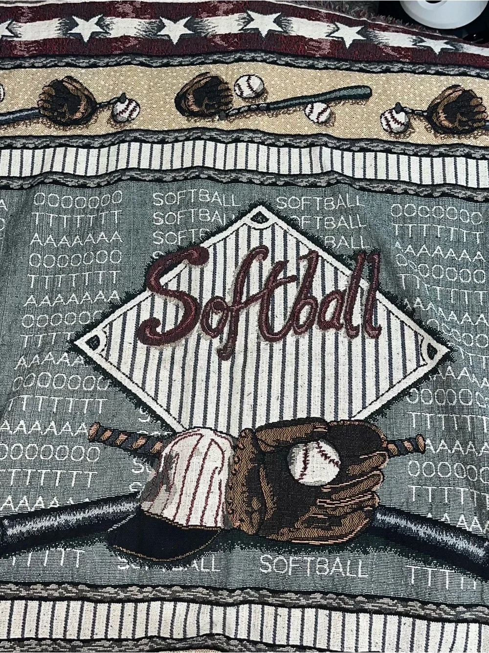 Softball Themed Decorative Woven Throw Blanket Baseball
